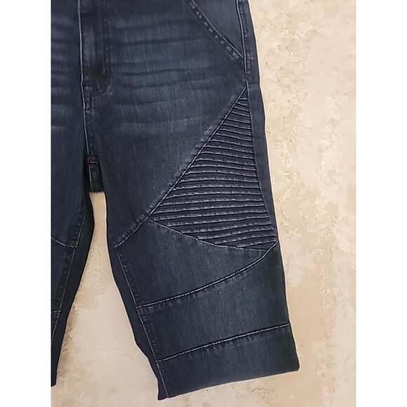 Y2K NoBo Womens High Rise Skinny Jeans Size 13/31 Waist Moto Stretch Dark Wash - Picture 3 of 9